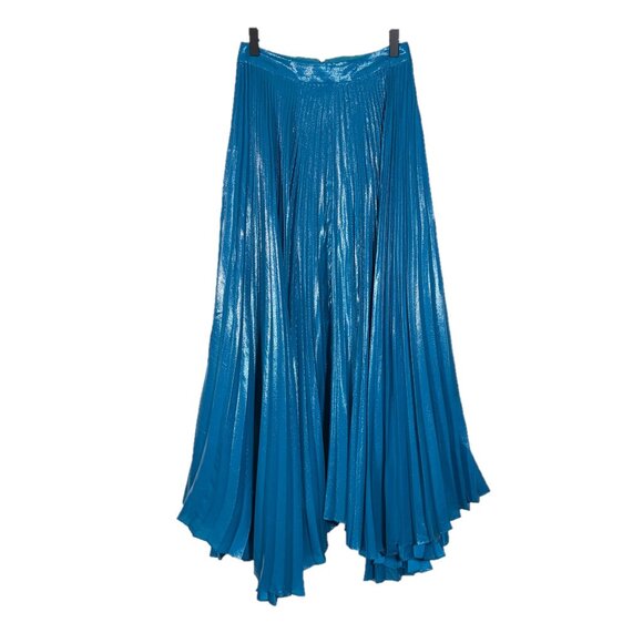 Alice and Olivia Katz Metallic Pleated Maxi Skirt Size 4 - Picture 1 of 7